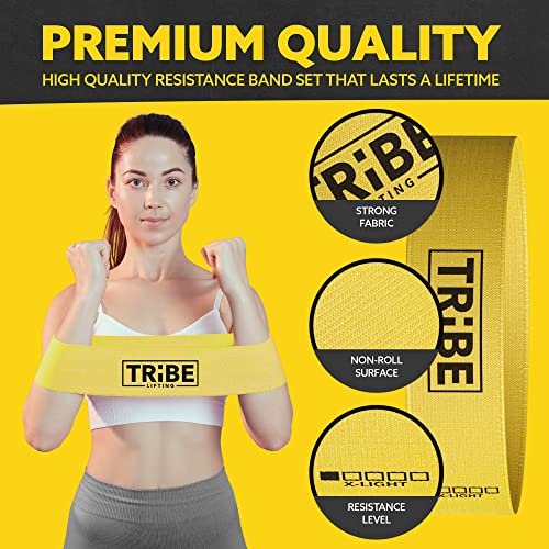Fabric Resistance Bands Set for Workouts Black (X-Heavy Set of 5)