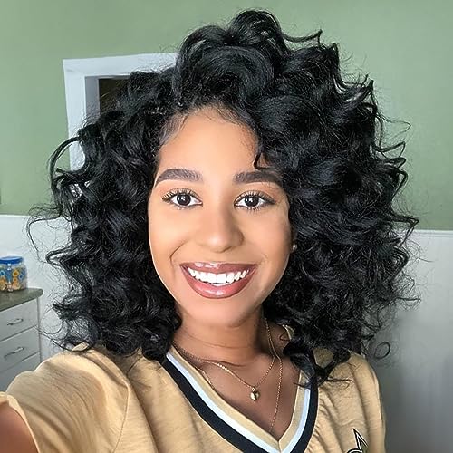 ToyoTree Deep Twist Crochet Hair - 10 Inch 8 Packs Ombre Brown Short Curly Deep Wave Crochet Hair, Synthetic Ocean Wave Braiding Hair Extensions (10 Inch,T4/30-8P)