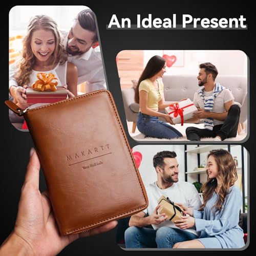 Makartt Manicure Kit: Professional Nail Care Clippers Set - 11 pcs Stainless Steel Tavel Women Men Fingernail Grooming Tool with Portable Brown Leather Case