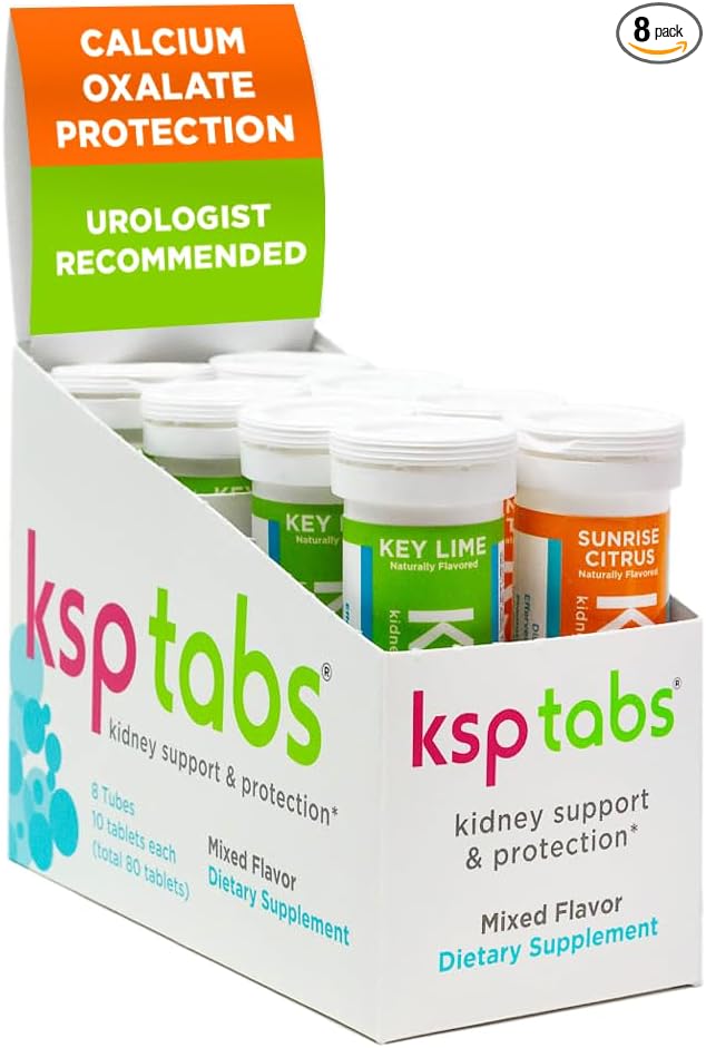 Lime & Citrus All Natural Hydration & Kidney Health Supplement to Combat Calcium Oxalate Crystal Formation, 80 Tablets