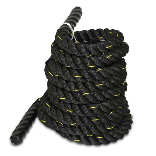 Smartxchoices Black Battle Rope 1.5''/2'' Width Exercise Training Workout Ropes 30/40/50 Ft Length Home Gyms Abdominal Muscle Biceps Abs Metabolic Fitness (1.5''*40ft)