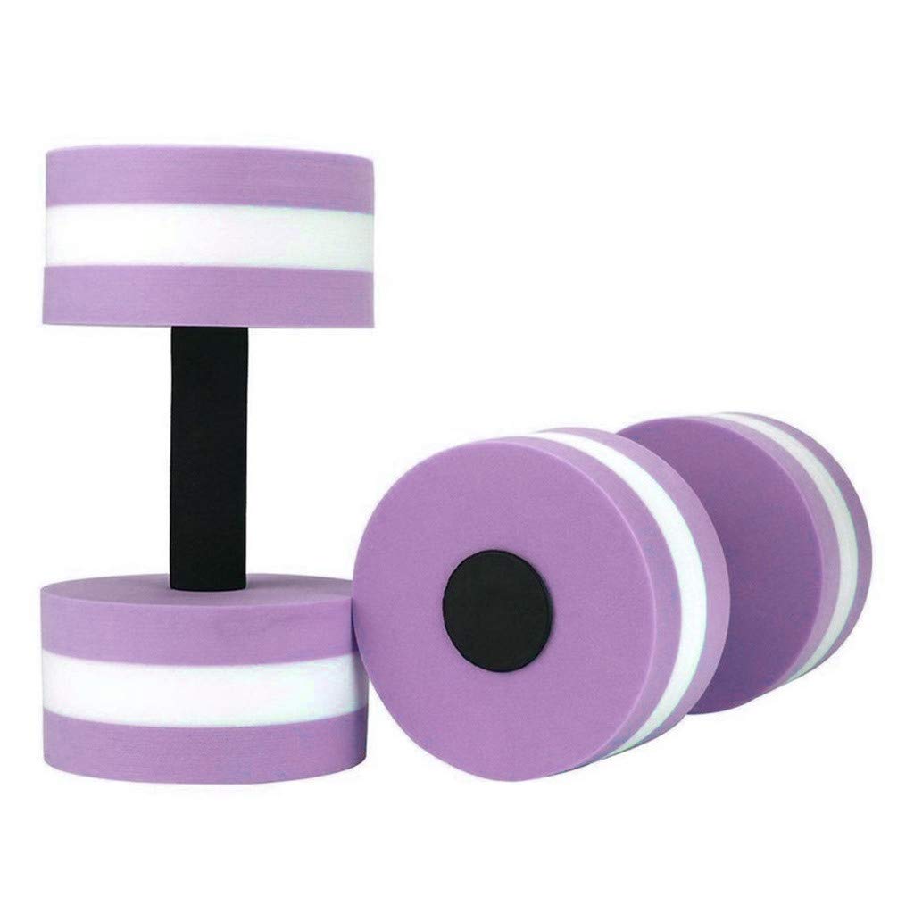 Water Dumbbells, Set of 2 Aquatic Exercise Dumbell, Water Aerobic Exercise Foam Dumbbells Pool Resistance for Men Women Weight Loss Water Sports Fitness Tool (Purple)