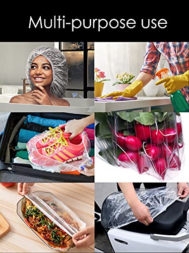 30 Pcs Disposable Shower Cap for Women XL Extra Large with Long Braids Waterproof Clear Elastic Bath Hair Shower Cap Disposable Spa Cap