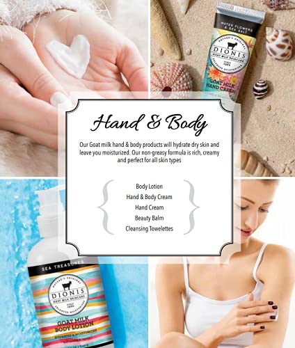 Dionis - Goat Milk Skincare Water Flowers and Sea Salt Scented Hand Cream (1 oz) - Made in the USA - Cruelty-free and Paraben-free