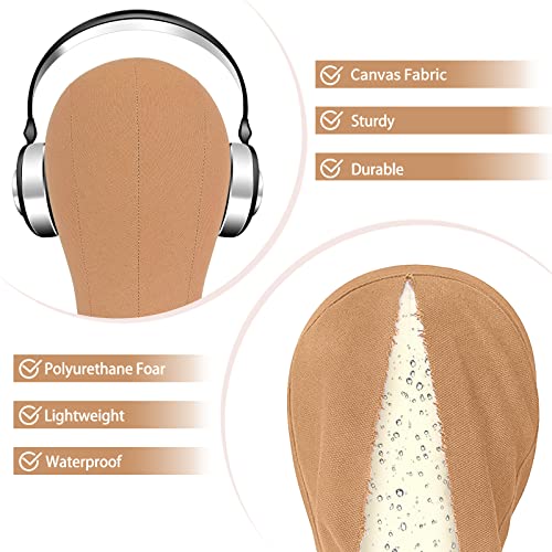 Beauty Star [ 63inch Tall ] Wig Stand Tripod with 22 inch Canvas Mannequin Head, Block Wig Head Holder Set Included Wig Caps for Multiple Wigs, Perfect Wig Making kit