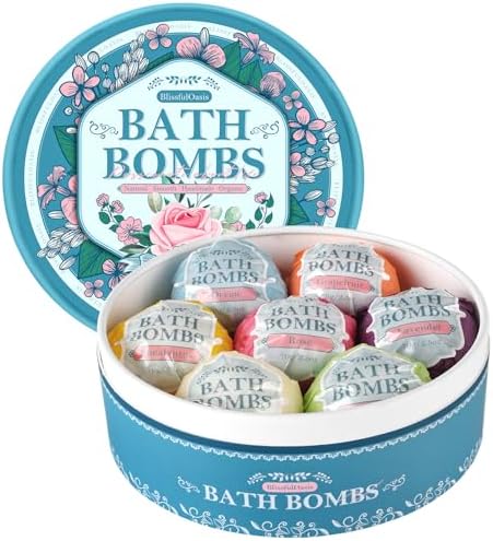 Mother's Day Bath Bombs Set, 7 Packs Bubble Fizzies Relaxation with Shea Butter, Dry Skin Moisturize, Birthday, Idea for Women, Wife, Girlfriend