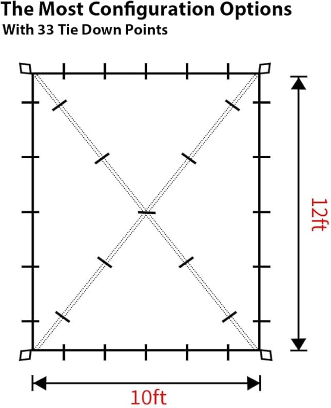 Gold Armour Rainfly Tarp Hammock, Premium 14.7ft/12ft/10ft/8ft Rain Fly Cover, Waterproof Ultralight Camping Shelter Canopy, Survival Equipment Gear Camping Tent Accessories (Camouflage 12ft x 10ft)