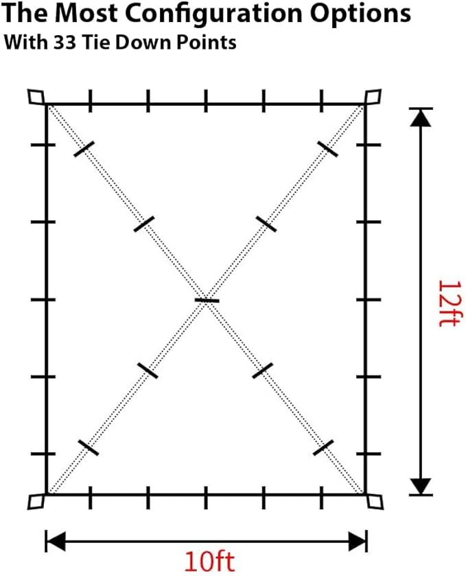 Gold Armour Rainfly Tarp Hammock, Premium 14.7ft/12ft/10ft/8ft Rain Fly Cover, Waterproof Ultralight Camping Shelter Canopy, Survival Equipment Gear Camping Tent Accessories (Blue 12ft x 10ft)