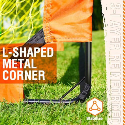 Dimples Excel Soccer Goals Kids Soccer Net for Backyard (3x2.2 FT 1 Pack, Orange Black)