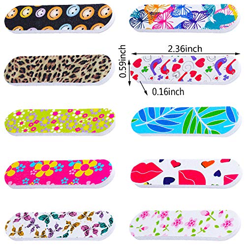 150 Pieces Disposable Mini Nail Files Bulk Double Sided Emery Small Colorful Nail Files for Home Salon Use