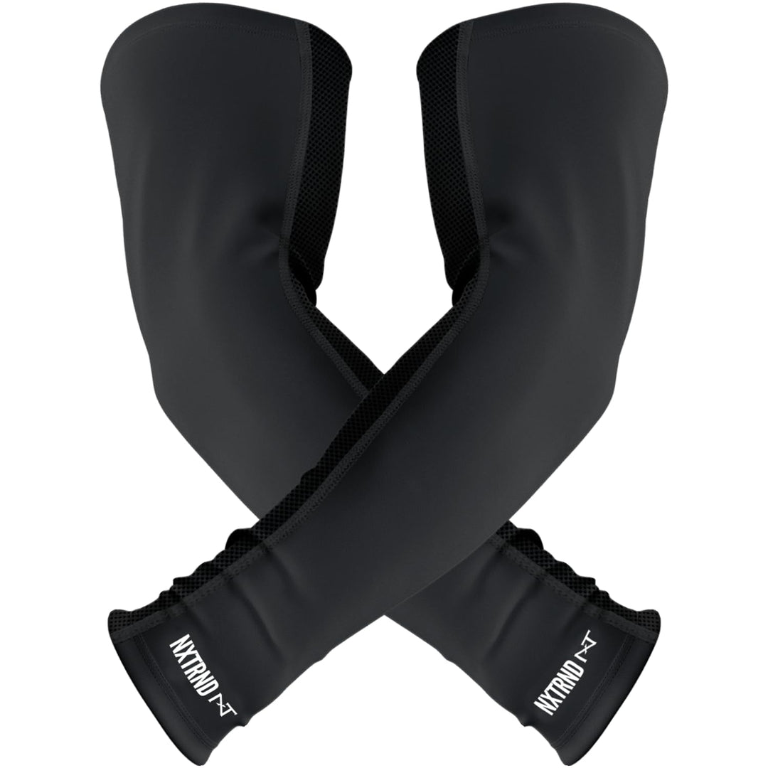 Nxtrnd Air-TEK , Breathable Football, Compression Arm Sleeves for Men, Sold as a Pair (Medium, Black)
