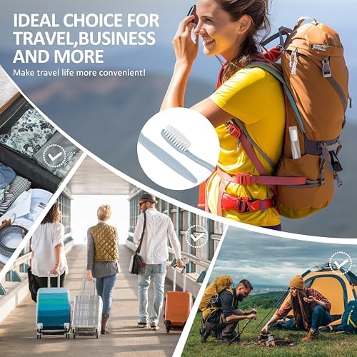 40-Pack Individually Wrapped Toothbrushes with Tongue Scraper | Bulk Soft Bristle Toothbrush Set for Adults, Travel-Friendly Disposable Toothbrushes for Hotels, Dental Offices(Multi-Colored)