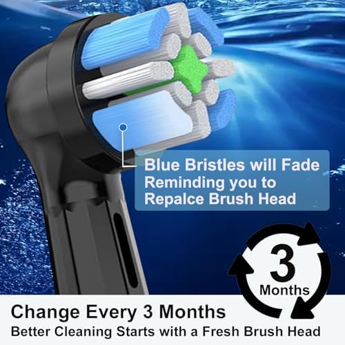 6PCS Oral B iO Toothbrush Head Replacements Compatible with Oral B IO 2/3/4/5/6/7/8/9/10 Series Electric Toothbrushes,Round bristles Cleans Deep and Protect Teeth and Gums, Black