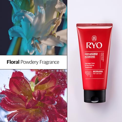 RYO Damage Care & Nourishing Treatment with Korean Ginseng & Caffeine - Deep Conditioning Mask for Repair and Moisturizing, Anti Loss Care, Strengthening hair roots, 10 Fl Oz.