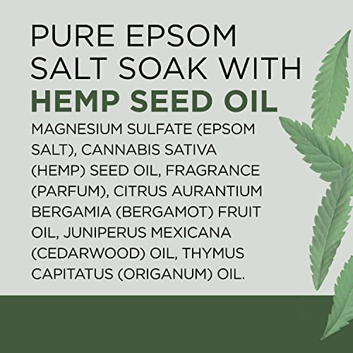 Dr Teal's Epsom Magnesium Salt Soak, Cannabis Sativa Hemp Seed Oil, 3 lbs