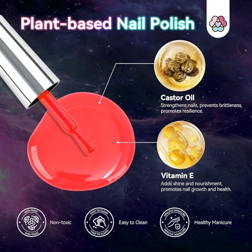 SAVILAND Glows in the Dark Nail Polish Set: 12 Colors Luminous Neon Vegan Nail Polish Kit with Base Nail Coat, Glow Effect Regular Nail Polish Quick Dry for Finger Toe Salon Home DIY Nail Art Beginner