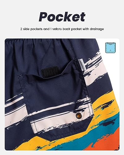 maamgic Mens Swim Trunks Quick Dry Swim Shorts with Mesh Lining Funny Swimwear Bathing Suits 0455-Navy X-Small