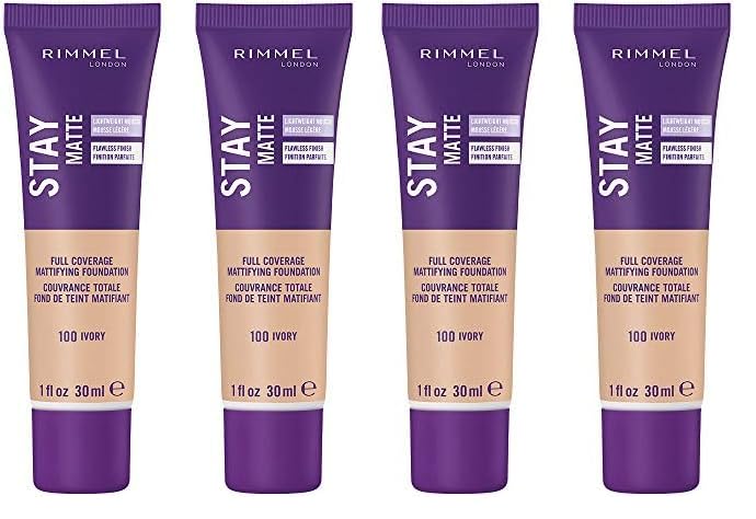 Rimmel Stay Matte Liquid Foundation, Ivory, 1 Fl Oz, 2 Count (Pack of 2)