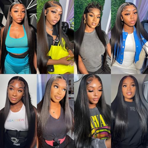 13x4 Lace Frontal Closure Straight Human Hair Ear to Ear HD Lace Frontal Closure Free Part Brazilian Straight Hair Extensions 150% Density Lace Frontal Human Hair Pre Plucked with Baby Hair 10 Inch