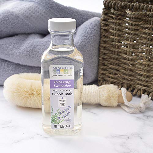 Aura Cacia Relaxing Lavender Bubble Bath, 13 fl oz - Paraben-Free with 100% Pure Essential Oils - Calming and Refreshing Lavender Aromatherapy for Body and Mind