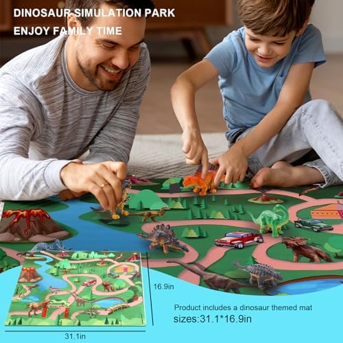 Bath Bombs for Kids with Surprise Inside, 6 Pack Dinosaur Bath Bombs Gift Set, Organic Bubble Bath Fizzies with Dinosaur Egg Toys & Dino Themed Mat, Birthday Gifts for Kids Boys, Girls 3-12