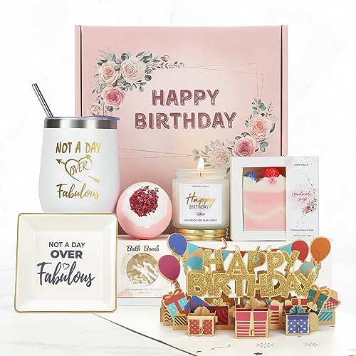 Birthday Gifts for Women - Happy Gift Boxes Ideas for Her, Mom, Mother, Sister, Friend, Coworker, Girlfriend, Daughter - Unique Spa Baskets Kit for Those Who Have Everything