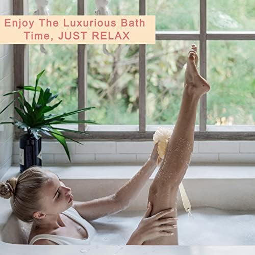 6 Pieces Back Scrubber for Shower, Long Handle Loofah Sponge Brush, Loofah on a Stick for Men Women Elderly, 17 Inch Soft Nylon Mesh Bath Body Brush Exfoliating Bathing Accessories, 3 Colors