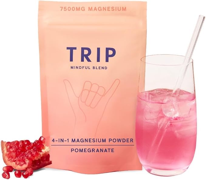 4-in-1 Magnesium Powder with L-Theanine & Lion’s Mane, Sugar Free Magnesium Supplement for Adults, 250mg Magnesium per Drink Mix Serving, Pomegranate Orange Blossom, 1 Bag - 30 Servings