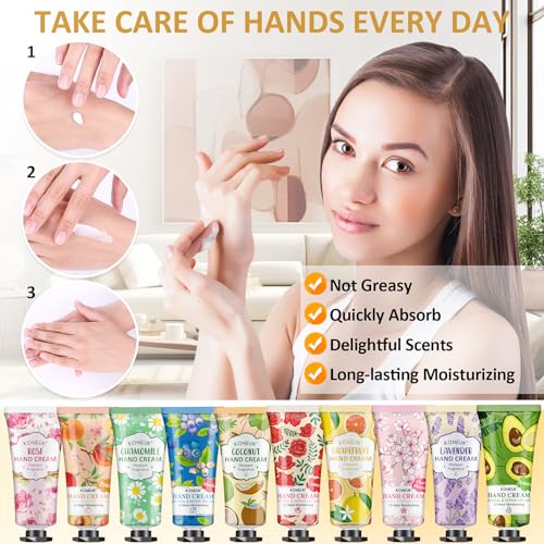 64 Pack Moisturizing Hand Cream Set For Women, Bulk Hand Lotion Travel Size for Dry Cracked Hands, Mini Hand Cream for Mom Gifts, Teacher Gifts, Thank You Gifts and Small Gifts for Women