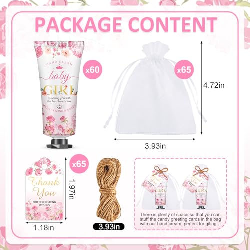 60 Sets Baby Shower Hand Cream, Wedding Hand Cream Gifts, Baby Shower Party Favors Gifts for Guests Bridal Shower,Thank You Gifts,Travel Size Hand Lotion Bulk for Wedding(Baby Girls)