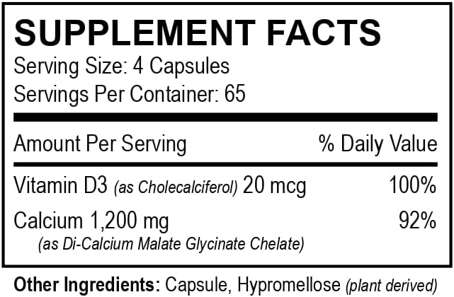 300 Mg, Calcium Malate Chelate 'Plus' Vitamin D3 Support - 260 Count