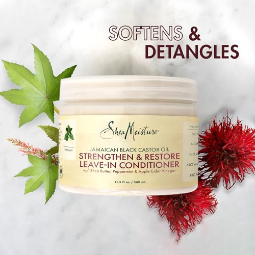 SheaMoisture Curly Bundle: 16 oz Shampoo, 13 oz Conditioner, 11.5 oz Leave-in with Jamaican Black Castor Oil for Healthy Growth and Restoration - Sulfate Free