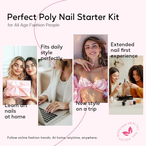 Poly Gel Nail Kit for Beginners: 15 Colors Gel Extension Nail Starter Kit with Slip Solution U V Light for Women Girls at Home DIY