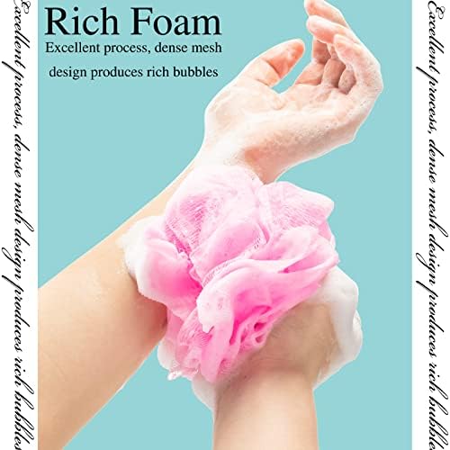 CHENGU 80 Pcs Loofah Bulk Sponge Bath Sponges for Shower Bath Luffa Bulk Pouf Shower Puff Wash Body Pouf Mesh Loofah Exfoliating Body Scrubber for Baby Women Men, 20g (Mixed Colors)