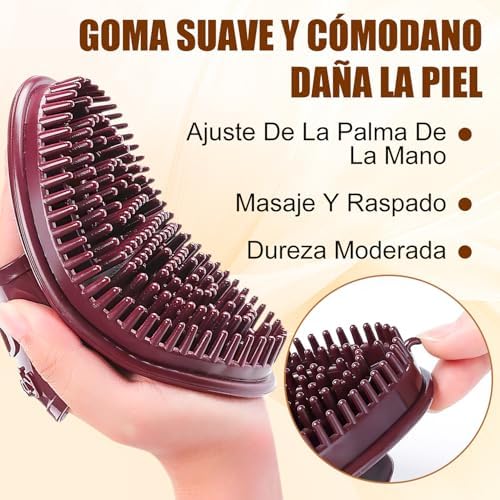 2Pcs Meridian Massage Brush, Handheld Massage Brush for Belly, Beauty Professional Full Body Relaxation Massager Brushs Tools, Full Body SPA Meridian Pressure Brushes with Essential Oils (Brown)