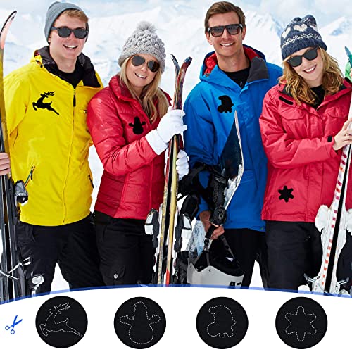 80 Pieces Down Jacket Patches Nylon Repair Tape Self-Adhesive Repair Patch with 8 Sizes for Jacket Tent Outerwear Repair, Round and Oval Shape (Black)