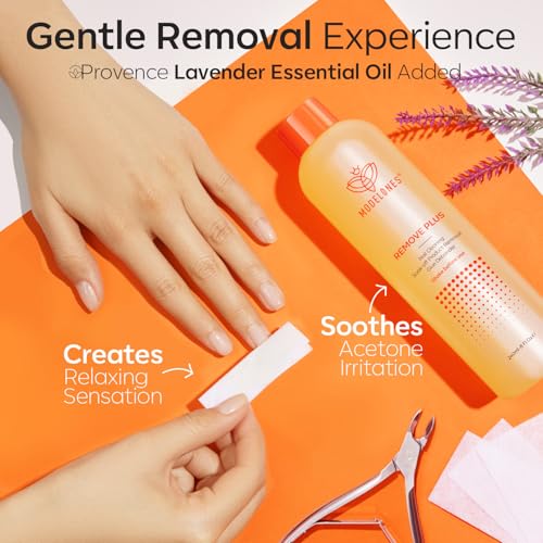 Modelones Nail Polish Remover, Acetone Nail Polish Remover Enriched with Jojoba Oil Gel Polish Remover for Gel Glue Acrylic Dip Powder Remover for Home Salon(8 FL.Oz., Pack of 2)