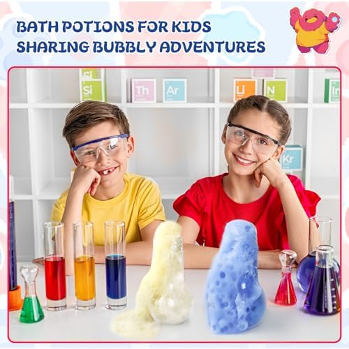 Bath Bomb Potions, 16 Pack Fizzy Bubble Bath Explosions, Cool Foam and Bubble Science Beaker for Bath, Fun Science & Magical Bath Time Buddy, Interactive Bath Bombs