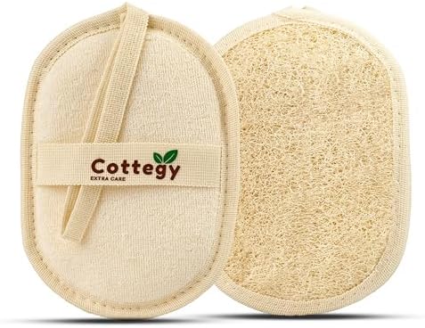 Egyptian Loofah Exfoliating Scrubber - Natural Loofah Exfoliating Body Scrubber - 1 Count (Pack of 2) | Eco-Friendly Bath & Shower Sponge for Face & Body | 100% Natural, Ideal for Men & Women