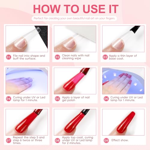 PEACECOLOR 38PCS Gel Nail Polish Kit with U V Light 20 Colors White Nude Pink Brown Green Red Gray Gel Manicure Starter Set Base Glossy/Matte/Glitter Top Coat All Season Home Salon