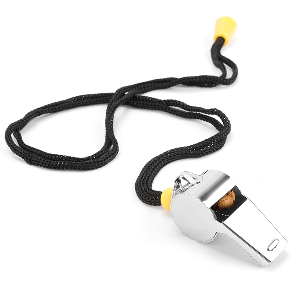 Bsofing 4 Pack Whistle, Coaches Whistle with Lanyard, Whistle for Coaches, Whistle for Teachers, Stainless Steel Sports Whistles, Loud Crisp Sound Whistles Great for Coaches, Referees, and Officials