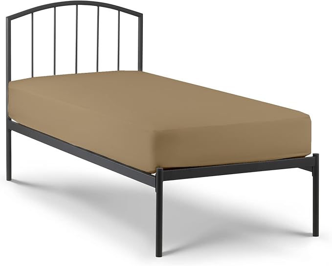 4-PC Cot Size Sheets Set - 32x75, 100% Cotton Fitted Sheet - Perfect for Narrow Twin/Rv Bunk/Camping Cot/Guest Bed Replacement, Fits Upto 4-8" Deep Mattress - Taupe Solid