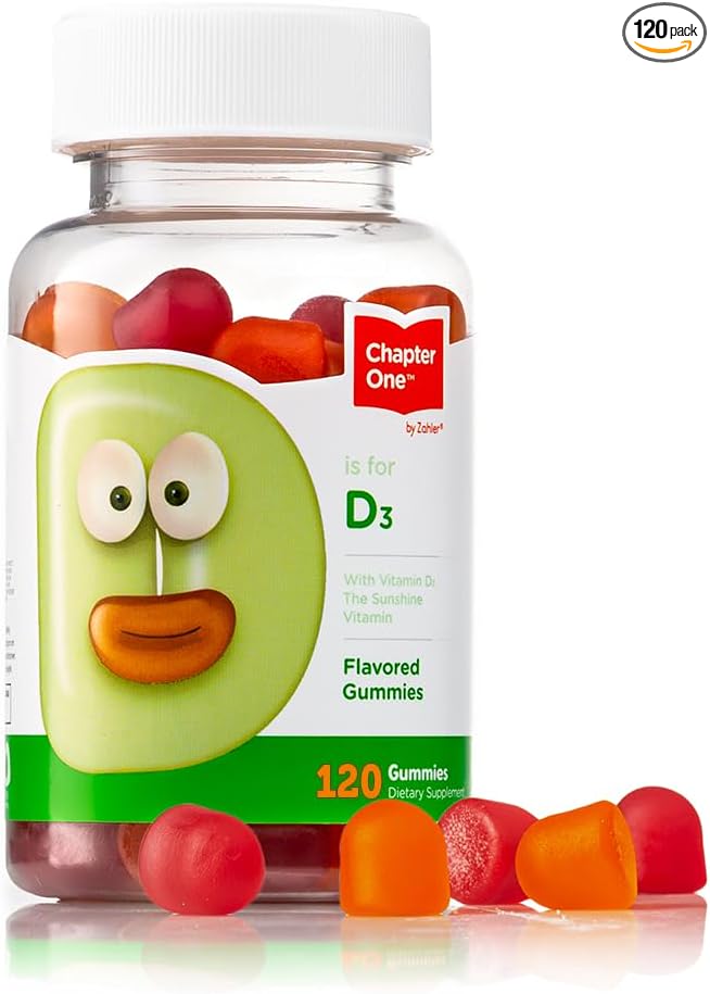 Zahler - Chapter One Vitamin D 3 1000 IU Gummies (120 Flavored Gummies) - Certified Kosher Chewable Vitamin D3 Gummies for Kids & Adults - VIT D3 Supplements - Made in USA Vitamin D Gummies