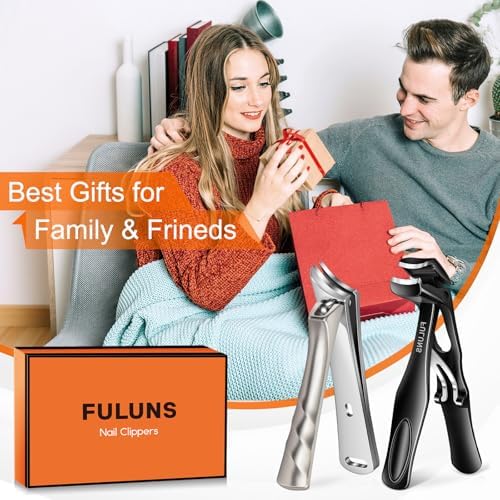 Nail Clippers for Seniors Thick Nails, Slanted Curved Ingrown Toenail Clippers Angled Head Large Toe Nail Clippers for Men Thick Toenails with Wide Jaw Opening Nail Cutter