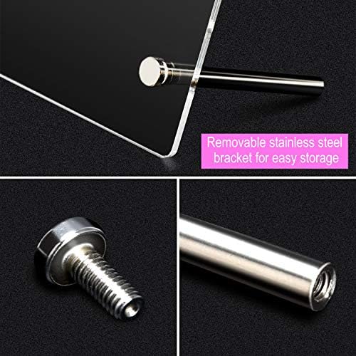 Noverlife 2PCS Transparent Nail Art Display Board, Acrylic False Nail Tips Sample Display, Display Polish Board for Nail Art Design, Professional Salon Nail Color Nail Practice Board - Large & Small