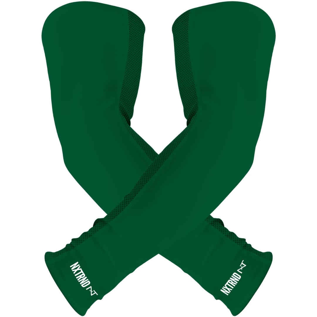 Nxtrnd Air-TEK Arm Sleeves, Breathable Football Arm Sleeves, Compression Arm Sleeves for Men, Sold as a Pair (Medium, Dark Green)