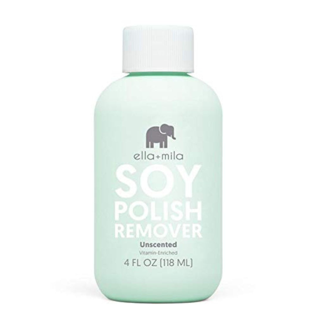 ella+mila Soy Nail Polish Remover Non-Acetone Nail Polish Remover - Non-Toxic Fingernail Polish Remover - For Natural Nail Polishes - Unscented & Enriched With Vitamins A, C & E(4 fl oz) Teal