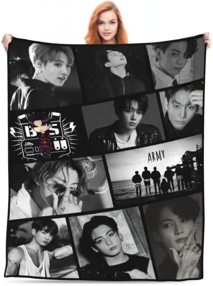 Blanket 40"X50" Soft and Comfortable Warm Fleece Throw Full Picture of Idol Group Blankets Yoga Blankets Beach Blanket Picnic Blankets for Dorm Room Decor Sofa Bed Camping Travel All Season