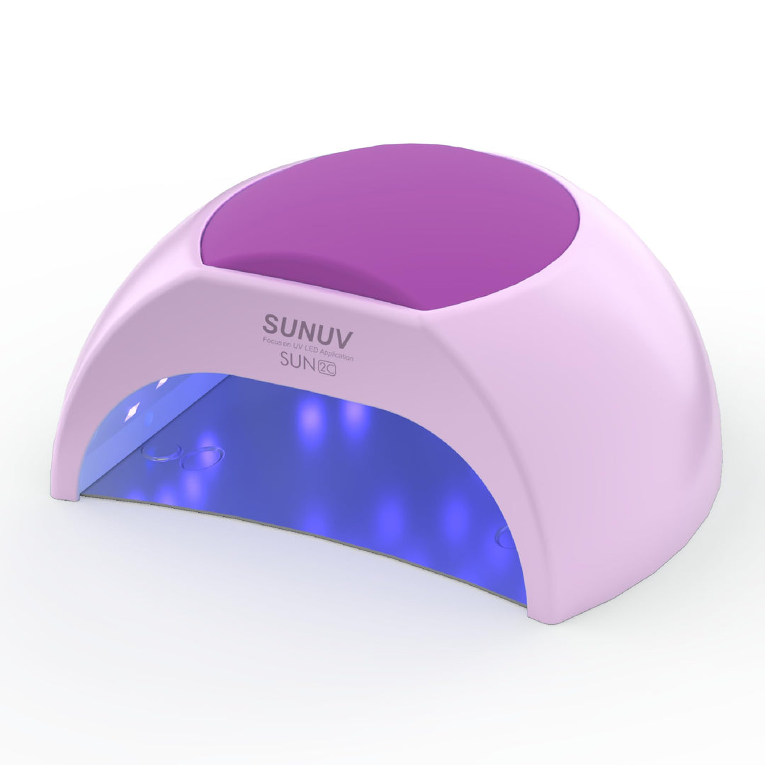 SUNUV UV LED Light for Nails, 48W Nail Dryer for Gel Polish with Auto Sensor, 33 LEDs 4 Timers Settings SUN2C Purple