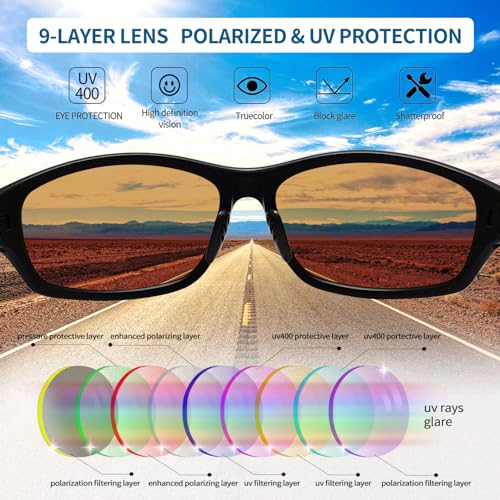 Joopin Sport Sunglasses Lightweight Running Glasses Polarized UV400 Trendy Wrap Around Shades for Women Men Sunnies (White Mirrored Green)
